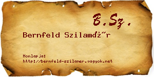 Bernfeld Szilamér névjegykártya